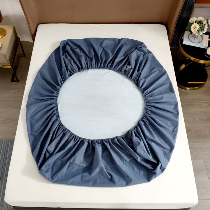 1ชิ้น100-kasur-kapuk-ผ้าปูที่นอนพอดีผ้าปูที่นอนกันน้ำผ้าปูที่นอนพื้นสำหรับเตียงคู่เตียงควีน-kasur-kapuk-คิงไซส์ผ้าลินินเดี่ยว