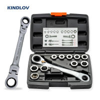 KINDLOV ประแจปรับได้ 28 In 1 ชุดประแจซ็อกเก็ต Double-Ends Unniversal Spanner Torx Hex ไขควง Bits ชุดซ่อมเครื่องมือ-Kuosie