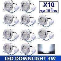 [คุ้มสุด! เเพ็ค 10 โคม]  LED DOWNLIGHT โคมไฟดาว์นไลท์ 3W 5W  7W 9W 12W 15W โคมไฟตกเเต่งเพดาน โคมไฟฝังฝ้า โคมไฟส่องเฉพาะจุด เเสงwhite/warmwhite รุ่นขอบเงิน พร้อมหม้อเเปลง ติดตั้งใช้งานได้ทันที