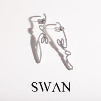 SWAN - Bae Drop Earring ต่างหูเงินแท้ ฝังเพชรคิวบิกเซอร์โคเนีย cubic zirconia