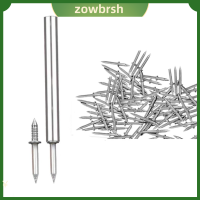 ZOWBRSH 100PCS ล่องหนแบบล่องหน หัวคู่ เล็บซ่อนพิเศษ สกรูสำหรับสกรู เล็บไร้รอยต่อ ไม่มีรอยเล็บ เล็บที่มองไม่เห็น เส้นรอบ