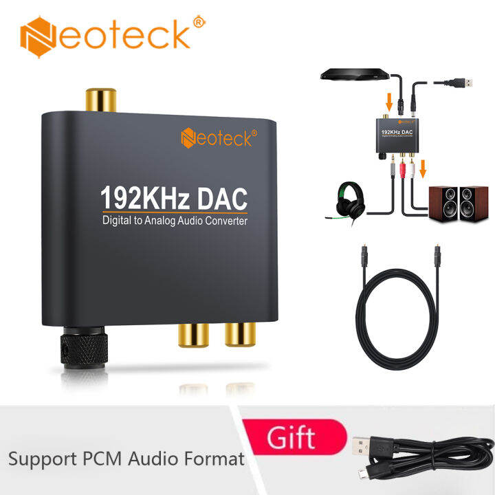 Neoteck 192KHZ DAC Digital to Analog R/L Audio Converter 3.5mm Jack
