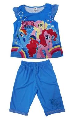 เสื้อผ้าเด็กลายการ์ตูนลิขสิทธิ์แท้เด็กผู้หญิง ชุดเสื้อแขนสั้นกางเกงห้าส่วน ชุดเซต ชุดแฟชั่น My Little Pony Girl MLP218-10 มายลิตเติ้ลโพนี่ BestShirt