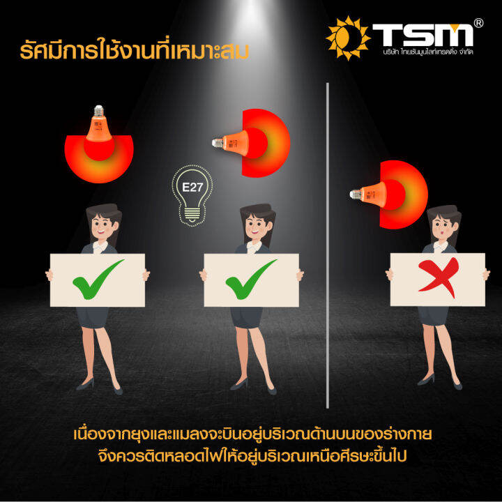 หลอดไฟไล่ยุงและแมลง-35w-50w-ขั้วe27-นวัตกรรมใหม่-แสงสีแดง-ไล่ยุงและแมลงได้ดียิ่งขึ้น-รุ่น-tsm-m35-กับ-tsm-m50