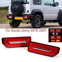 2ชิ้นสำหรับ Suzuki Jimny 2019 2020 2021 LED รถกันชนหลังไฟเบรกหางหยุดเลี้ยวสะท้อนโคมไฟไฟท้าย Tailamp