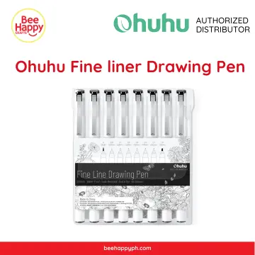 Ohuhu Fineliners Set of 8 Ultra Fine Line Drawing Markers, 8 Assorted Tip  Sizes Black Ink, JG Superstore