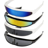 อนาคตแคบไซคลอปส์ Visor แว่นกันแดดเลเซอร์แว่นตา UV400บุคลิกภาพเรอเลนส์เครื่องแต่งกายแว่นตาแว่นตา