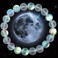 Mermaid Glass Crystal Moonstone Bracelets Multicolor Matte Shining Stone Beaded Charm Bracelet Handmade Wristband Gifts Jewelry