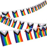 Rainbow string Flags 14x21cm 20pcs/set Rainbow Peace Flags Banner LGBT Pride LGBT Flag Lesbian Gay Parades for decoration