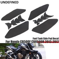 [Hot K] สำหรับ Honda CB500F CBR500R 2013 2014 2015 2016 2017แผ่นถังแก๊สสติ๊กเกอร์ที่ยึดเข่าด้านข้างรูปลอกตกแต่งยางล้อรถยนต์สีดำ