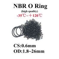 【CW】 50Pcs O Ring Gasket CS0.6mm OD 1.8   26Mm NBR Ô Tô Nitrile Cao Su Vòng O Loại Ăn Mòn Dầu chịu Mài Mòn Con Dấu Màu Đen Máy Giặt