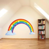 Rainbow Wall Decal Kids Wall Sticker Nursery Home Decor Stickers Bedroom Wall Decor Children Room Mural Stickers Wallpaper Tapestries Hangings