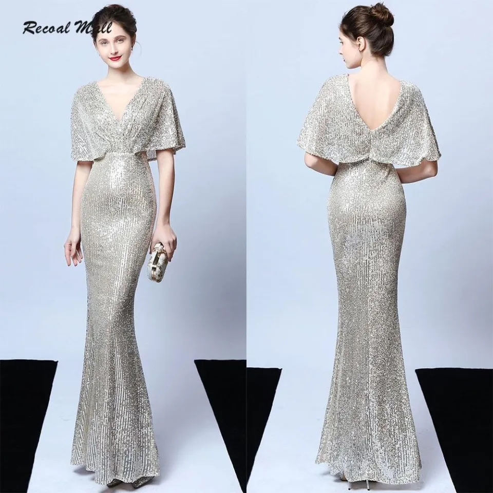 Recoal&Mall】 Fishtail formal dress women Evening Dinner Gown French  bridesmaid