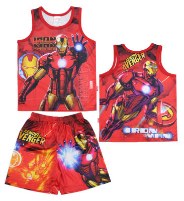 เสื้อผ้าเด็กลายการ์ตูนลิขสิทธิ์แท้เด็กผู้ชาย/ผู้หญิงชุดเที่ยว ชุดเดินเล่น ชุดแฟชั่น ชุดแขนกุด IRON MAN เสื้อเด็กผ้ามัน Avengers DMA242-02 BestShirt