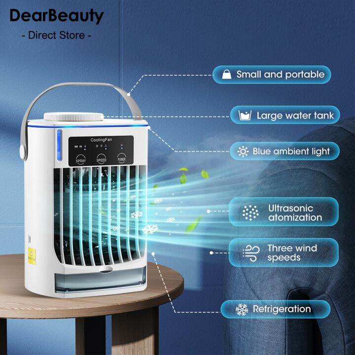 Mini Portable Air Conditioning Fan Cold Water Conditioner Evaporative Air  Cooler Mist Cooling Fan USB Powered For Home Office 