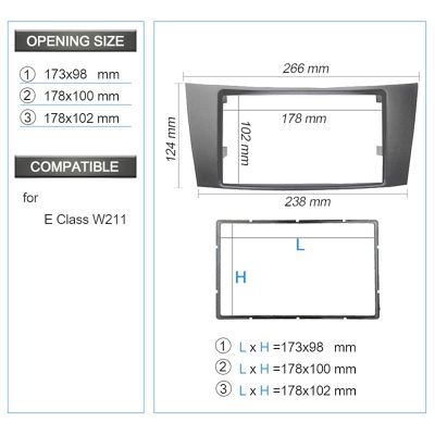 7 Inch 2Din Control Fascia Radio Stereo Panel For Mercedes Benz E CLS CLASS W211 C219 2002-2010 Parts DVD Fascia Audio Frame