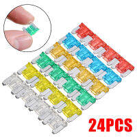 24pcs รถบรรทุกรถยนต์ฟิวส์รถจักรยานยนต์ 5A 10A 15A 20A 25A 30A ขนาดผสม Low Profile Kit Micro Mini ใบมีดฟิวส์-Youerd