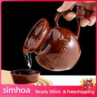 Simhoa แก้วกาแฟขิงพร้อมที่จับเคลือบสไตล์จีนและเหยือกเซรามิกฝา