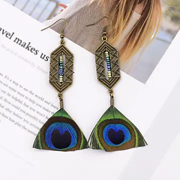 Jewelry | Peacock Feather Earrings | Poshmark