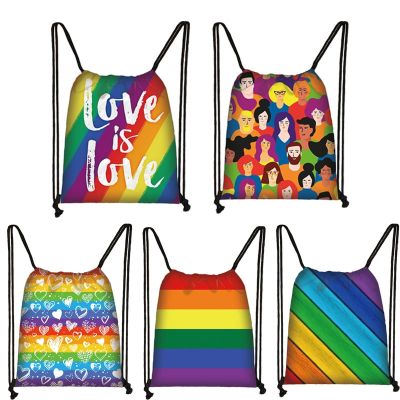 [Cos imitation] Love Is Love Rainbow กระเป๋าเป้สะพายหลัง Lgbtเลสเบี้ยนกระเป๋าหูรูดชายและหญิงกระเป๋าเป้สะพายหลัง Dab Rainbow Unicorn กระเป๋าเก็บของของขวัญ