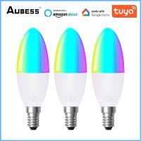 [HOT QQZIWWUJJWG 104] Aubess E14 E27 B22 E26 WIFI สมาร์ทหลอดไฟ LED 6 W Voice Control โคมไฟแสงใช้งานร่วมกับ Tuya Alexa Google Smart Home