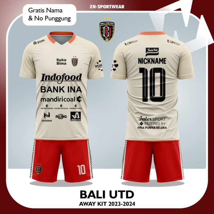 Baju Jersey Bali United Cream Away 2023/2024 Terbaru Supporter Lazada