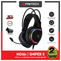 FANTECH HG16s SNIPER II ระบบ 7.1 Stereo Headset for Gaming หูฟังเกมมิ่ง หูฟังครอบหู ไฟ RGB มีไมโครโฟน ตัดเสียงรบกวนรอบข้าง ระบบสเตอริโอ กระหึ่ม ระบบเสียงเซอร์ราวด์ 7.1 หูฟังเล่นเกมส์ แนว FPS TPS หูฟังคอม (สีดำ)