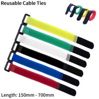 5pcs Cable Ties Adhesive Hook Loop Tape Bundle Fastener Reusable Nylon Strap Reverse Buckle Organizer Self Clip Holder Wire Tie