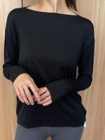 Yoga Long Sleeve Nude Loose Breathable T-Shirt Fitness Sports Top Women