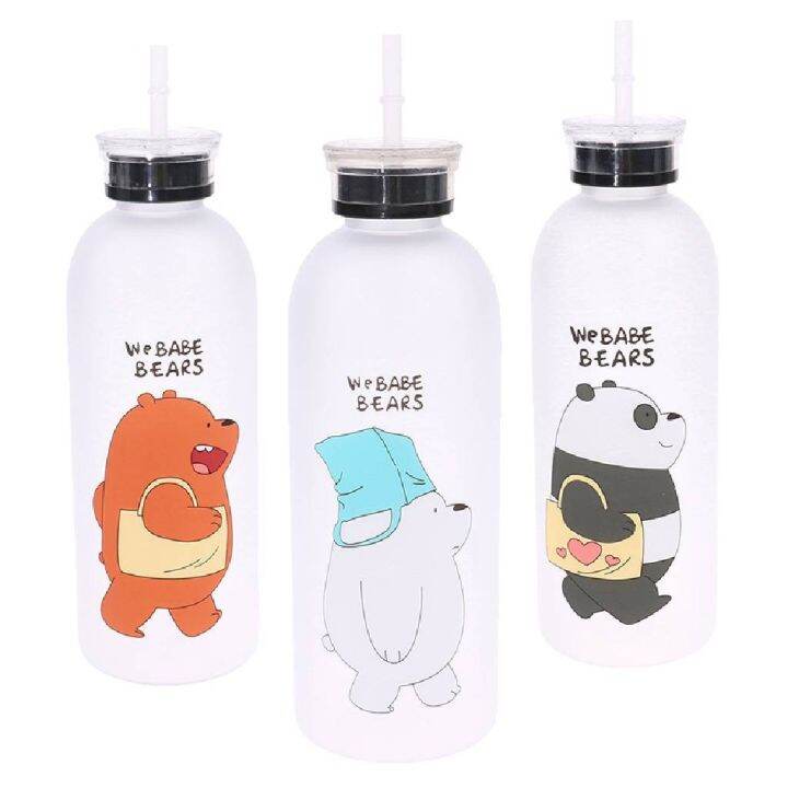 1000ml-we-bare-bears-ขวดฟางสองชั้นแก้วน้ำ-panda-grizzly-และ-ice-bear-yococo