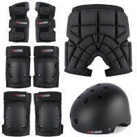 Skateboard Protective Clothing Full Set of Adult Mens and Womens Roller Skating Protective Gear Childrens Skating Skating Riding Anti-Fall Knee Pads Helmet EquipmentTH