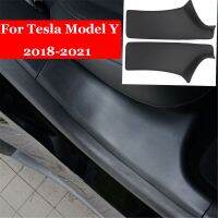 [A Car Home]สำหรับ Tesla Model Y 2016 - 2022 2020 2019แผ่นป้องกันประตูหลังแผ่นปิดกันเตะสติกเกอร์เคสคอมพิวเตอร์