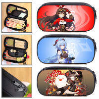 【cw】3D Anime Genshin Impact Pencil Case Teenager Hot Game Black Makeup Cases Cosmetic Storage School Supplies Cartoon Pouch 2021