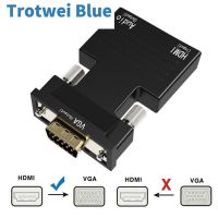 Konverter HDMI ke VGA pria adaptor kabel Audio 3.5mm kompatibel 1080P FHD Video Output untuk PC Laptop TV Monitor proyektor