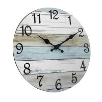 Bathroom Clock Battery Operated, Silent Non Ticking Wooden -Each Clock Home Decor