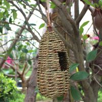 กรงนกแบบแขวนบ้านนกรังนกทำจากใยธรรมชาติรังนกใช้กลางแจ้ง