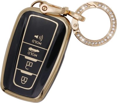 for Toyota Smart Key Fob Cover Keyless Entry Remote Protector Case  Compatible with Camry RAV4 Highlander Avalon C-HR Prius Corolla GT86 (4 Buttons)
