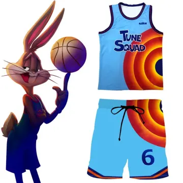 Bugs Bunny Tune Squad Jersey Space Jam Basketball Movie Uniform Costume  Black 1