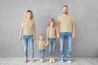 Familly Tshirt Khaki Color สีกากี Cotton100% ใส่สบายไม่มีตะเข็บข้าง ขายส่ง ราคาโรงงาน เสื้อทีม มีเก็บเงินปลายทาง