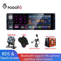 Podofo Car Stereo 1 Din Radio Bluetooth Autoradio 4.1" Touch Screen Multimedia MP5 Player Support Micophone and Rear View Camera