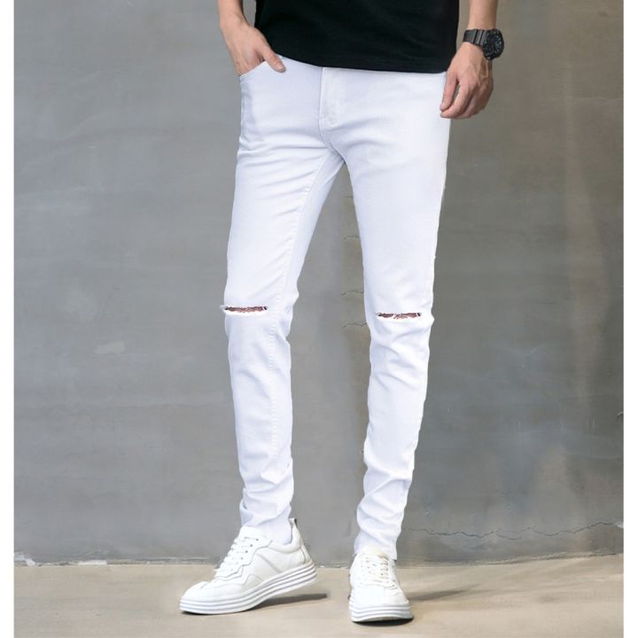 miinshop-เสื้อผู้ชาย-เสื้อผ้าผู้ชายเท่ๆ-กางเกงยีนส์ชายทรงเดฟขาดเข่า-j600-1-เสื้อผู้ชายสไตร์เกาหลี