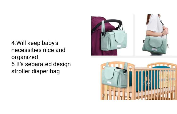 Canvas Baby Diaper Bag Organizer Large Capacity Mommy Shoulder Bag Handbags  Infant Stroller Hanging Bag