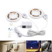 Motion Sensor LED Under Cabinet Light 1.5m / 1.5mx2 Set 12V Flexible PIR Sensor Night Strip Light Kitchen Wardrobe Bed Lighting