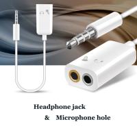 สายแปลง Jack 3.5mm  4-Pole ไปเป็น ช่องเสียบ ไมโครโฟน และช่องเสียบ หูฟัง 3.5mm Stereo Audio Headphone And Microphone Converter