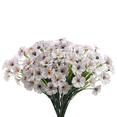 Three Bunches Of Uv Resistant Violet Artifical Flowers For Father Or Mathers Day Porch Outdoor Decoration