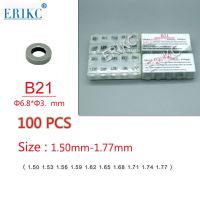 ชุดเครื่องซักผ้าปรับ CRI หัวฉีดน้ำมันดีเซล B21 ERIKC 100ชิ้นการปรับขนาด Shim การฉีดคอมมอนเรล1.50-1.77มม