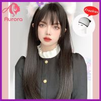 Aurora วิกตัดแบบเจ้าหญิงสีดำผมยาวชุดวิกผมทรงโลลิต้ายาวญี่ปุ่นสำหรับผู้หญิง