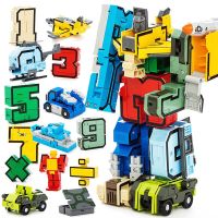 DIY Creative Magic Numbers Building Blocks English Letters Figures Assemble Action Transformer Robot Warrior Toys for Boys Girls