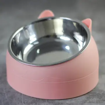 400ml Cat Bowl Raised No Slip Stainless Steel Elevated Stand Tilted Feeder  Bowls