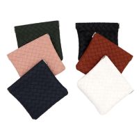 ◐☈ Item Bag Cute Data Cable Storage Bag Women Change Storage Bag PU Woven Coin Purse Lipstick Cosmetic Bag Leaf Spring Bag